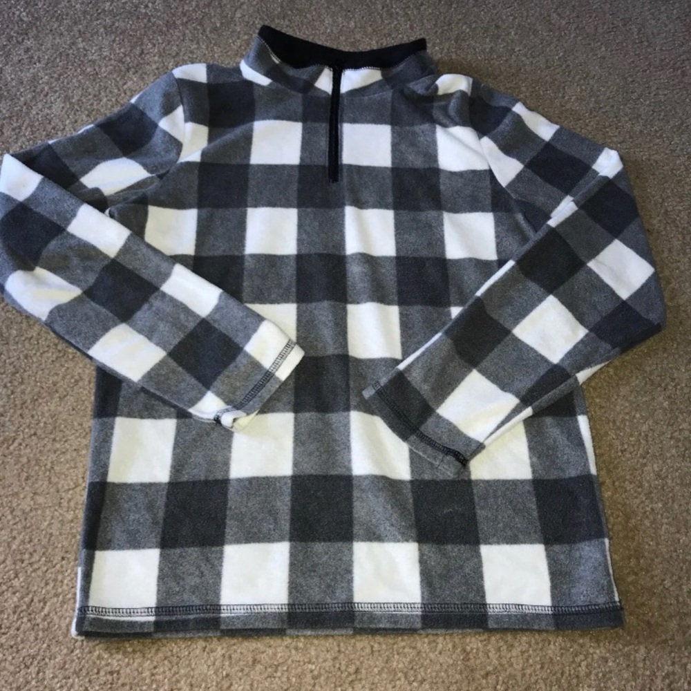 Buffalo plaid fleece pullover
